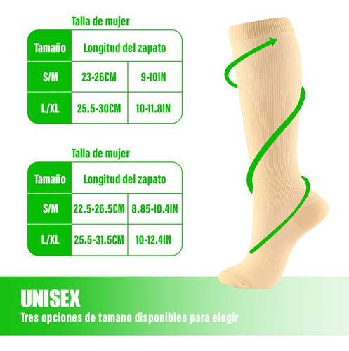 Medias Calcetas Compresión Alivia Varices Y Circulación 8pcs