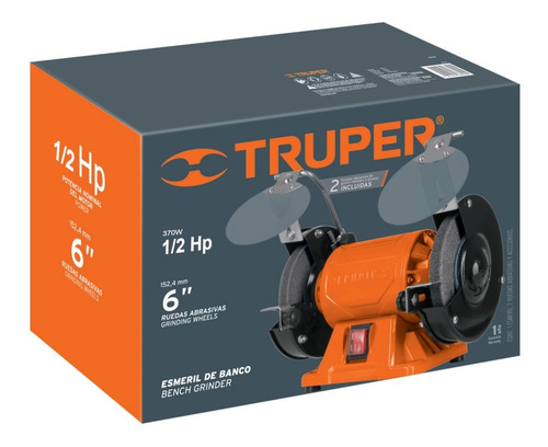 Imagen 2 de 2 de Esmeril De Banco 6 Pulgadas 1/2hp Truper 12785