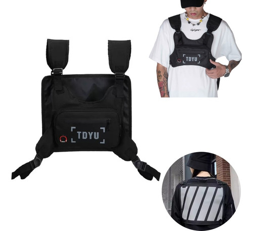 Pechera Chaleco Bolsa Deportiva Hombre Hip-hop Cangureras 