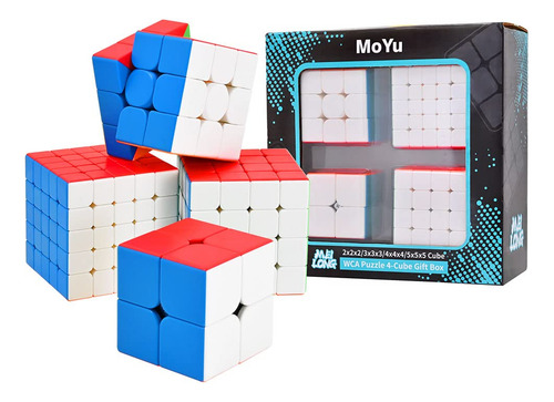 Juego De Cubos De Velocidad 2x2 3x3 4x4 5x5 En Caja De Regal