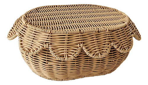 Cesta De Pan Tejida, De Imitación De Ratán, Contenedor M
