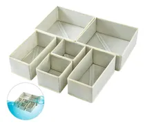 Comprar Organizadores De Ropa Inteior Kit X 6 Medias Corbatas Calcetines Multiuso Separadores Plegables Tela Divisiones cajones Placares Placrad