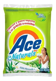 Detergente En Polvo Ace Naturals Sábila Manzanilla De 8.5 Kg