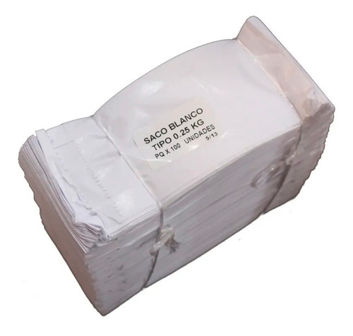 Imagen 3 de 10 de Bolsa Kraft Blanco Bolsas Saco Papel 1/4 Kg 100 Unidades