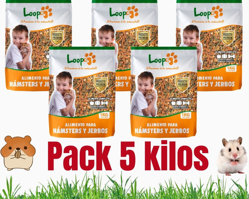 5 Kilos Alimento Mezcla Hamster Jerbos Loops