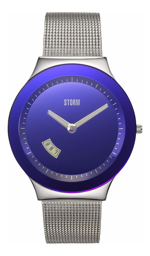 Reloj Hombre Storm 47075-b Cuarzo Pulso Plateado En Acero