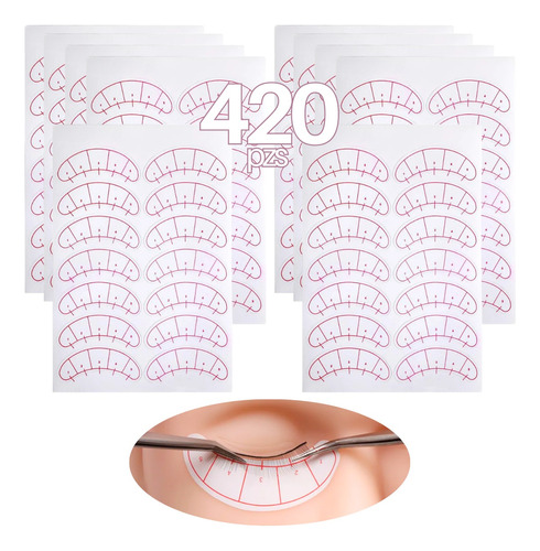 420 Parches Guía Extensión Pestañas Aplicación Lashes Ojos