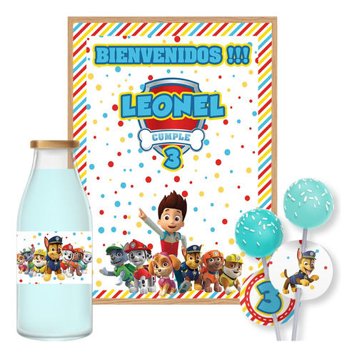 Paw Patrol Kit Imprimible Personalizado Candy Bar Deco  