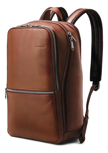 Mochila Samsonite Clásica De Cuero/coñac/notebook 13 Inch Color Marrón Diseño De La Tela Liso