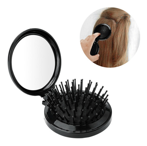 Mini Bolsillo Peine De Pelo Con Espejo Plegable Cepillo De V