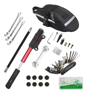 Kit De Herramientas Para Reparar Bicicleta Con Bolsa 16 En 1