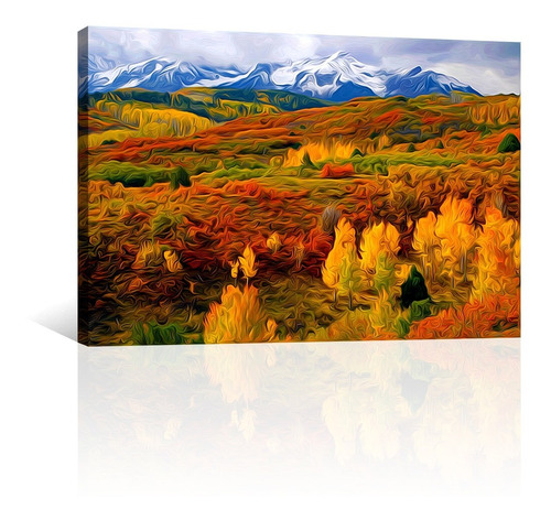 Cuadro Decorativo Naturaleza Canvas Montañas Colorado Oleo