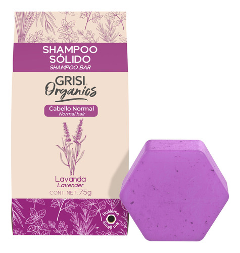  Grisi Organics, Shampoo Sólido Lavanda, 75 Gr