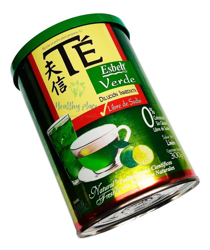 Té Esbelt Verde Natural 300 Gr Bajo Peso - g a $153