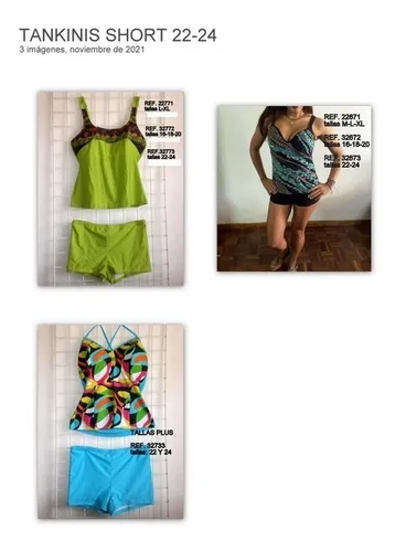 comprar Tankinis Con Short Tallas Plus: 22 (3x\u002F3tg) Y 24 (4x\u002F4tg)
