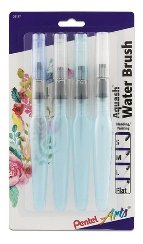 Pincel De Agua Pentel Arts  Pack X4 Puntas Variadas