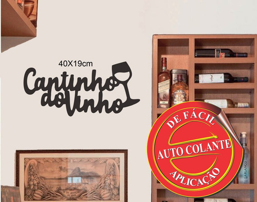 Imagem 1 de 3 de Painel Decorativo Cantinho Do Vinho Mdf Pintura Preto Fosco