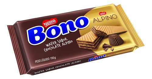 Biscoito Wafer Chocolate Alpino Bono Pacote 110g