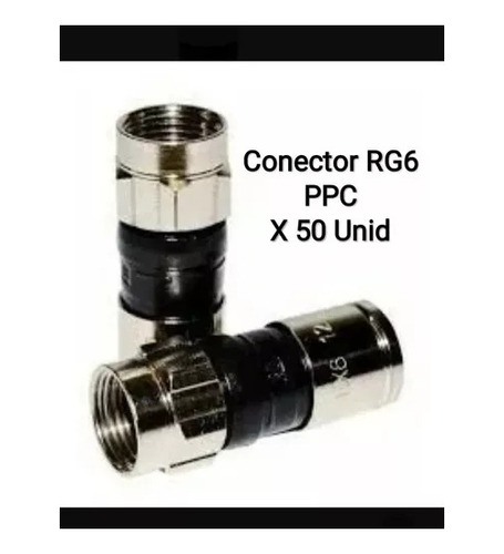 Conectores Rg6 - Pack 50 Unidades, Compresion, Cable Coaxial