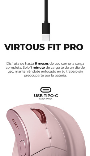 Mouse Acteck Mi770 Inalambrico Vertical 2400dpi 8 Botones