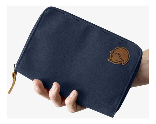 Carteira Passport Wallet Fjallraven Cor Azul Desenho Do Tecido Liso