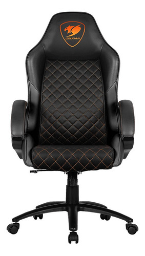 Imagen 1 de 4 de Silla de escritorio Cougar Fusion gamer  negra con tapizado de cuero sintético