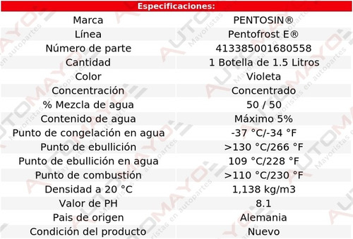 Anticongelante Violeta 1.5 Lts S6 V10 5.2l 07-11