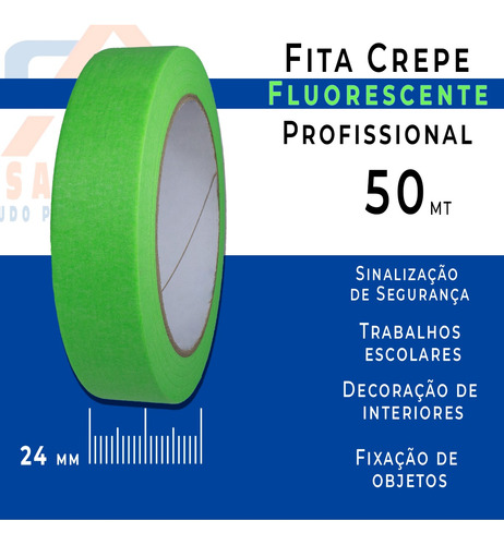 Kit 6 Fitas Crepe Larga Colorida 24mmx50m Eventos Decoração