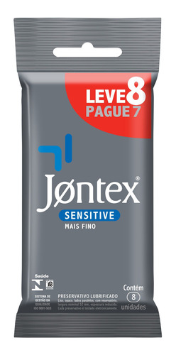Preservativo Lubrificado Jontex Pct Leve 8 Pague 7 Unidades