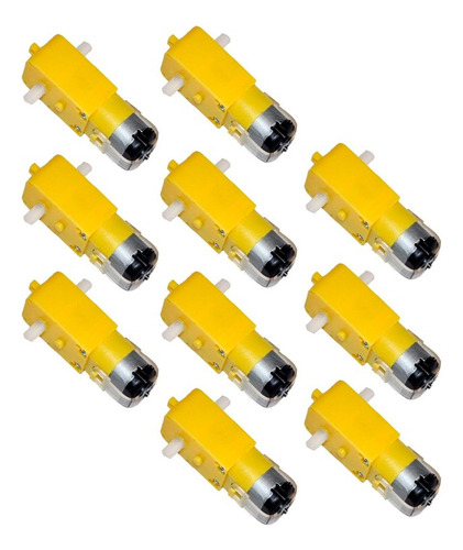 10 Pzas Motorreductor Recto 48:1 2 Ejes Para Arduino