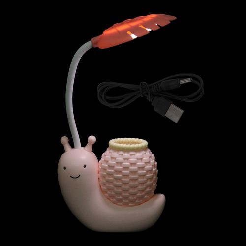 Lámpara De Mesa Con Portalápices Con Forma De Caracol