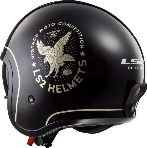 Imagen 2 de 7 de Casco Moto Abierto 599 Spitfire Flier Negro Ls2 Oficial