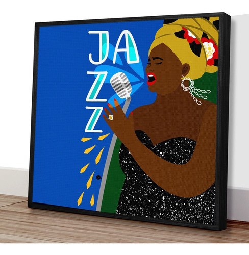 Imagem 3 de 4 de Quadro Decorativo 40x40 - Música Music Jazz M6