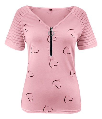 Camiseta En Forma De Corazón Para Mujer Con Decoración De Cr