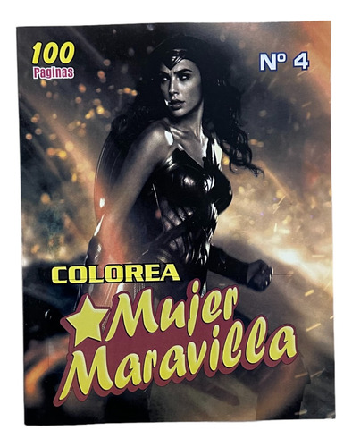 Libro Colorear Pintar Super Heros Mujer Maravilla 100 Pagina