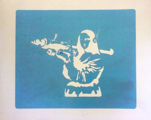 Stencil Plantilla Banksy Monalisa Bazooka A Pedido