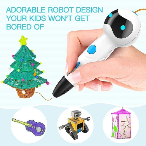 Lápiz Impresora 3d Robot Sm-04 Con 54mts De Filamentos Blanc