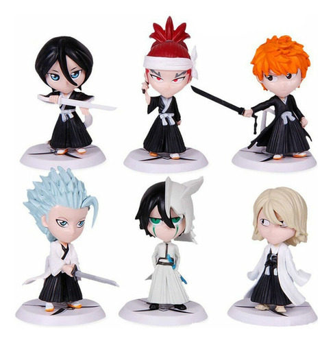 6pcs Anime Bleach Acción Figura Modelo Juguete Niños Regalo