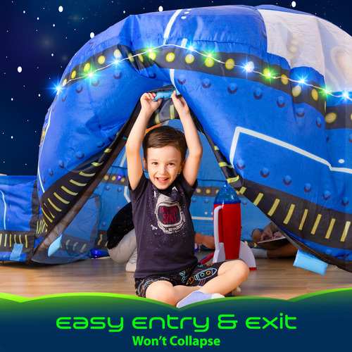 Inflatable Tent W&o Glowing Ufo Aerodome W/ Led Lights Kids