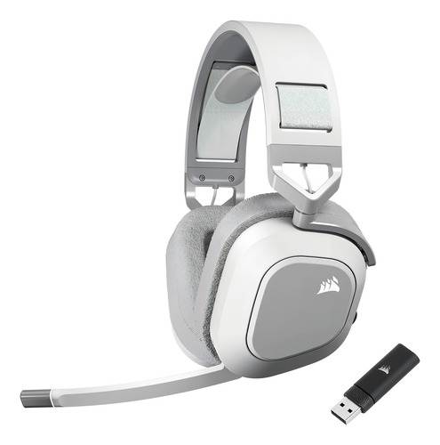 Audífonos Corsair Hs80 Max Wireless Multiplatform Gaming Hea Color Blanco Luz Blanco