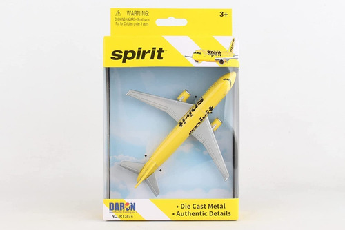 Avion De Juguete Metalico Spirit Airlines Daron Amarillo