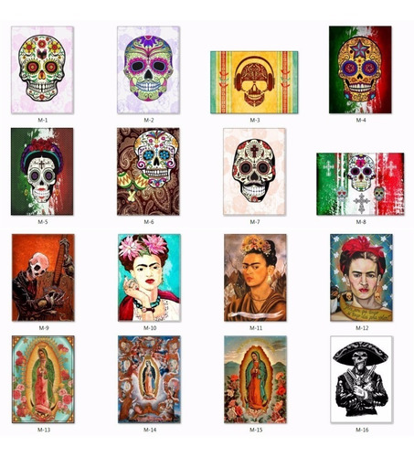 3 Posters Decoração Mexicana Caveira Mariachi Frida Pimenta