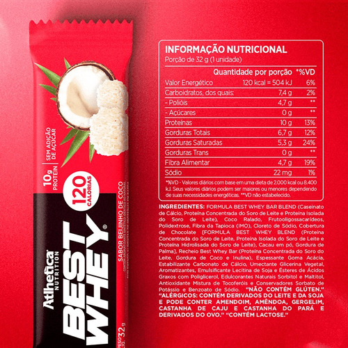 12 Barras Best Whey 10gr - Atlhetica