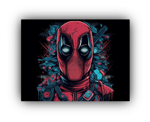 Arte De Pared Ilustracion Dead Pool Personalizado 65x50cm