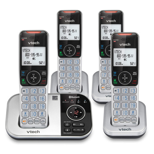 Vtech® Dect 6.0 4 Teléfonos Inalámbrico Bluetooth Bloqueo Ll