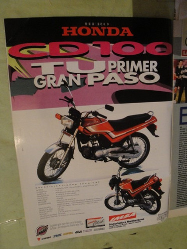 Publicidad Moto Honda Cd 100 Año 1994