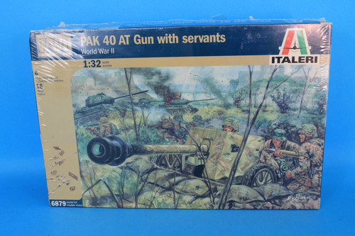 Pak 40 At Gun With  Servants 1:32 Italeri