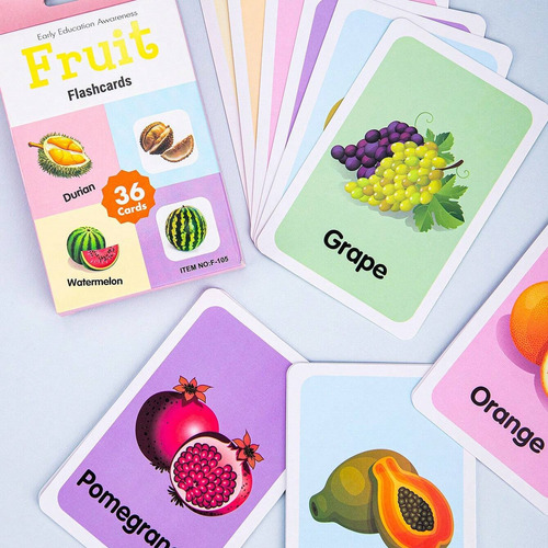 Flashcards Para Niños Frutas X 36 Úpale