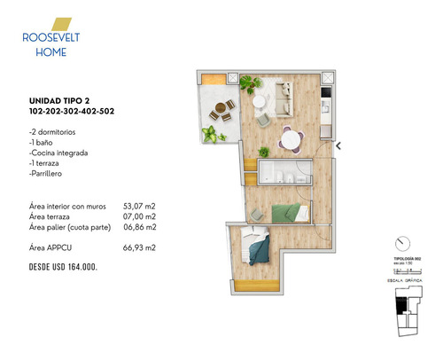 Venta: 1-2-3 Dormitorios Rooselvelt Home Salaya Romera 