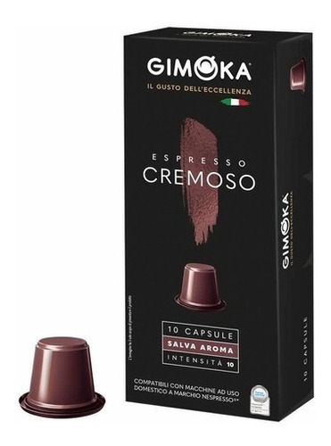 Café Cápsulas Gimoka Cremoso 10u - Nespresso Compatibles